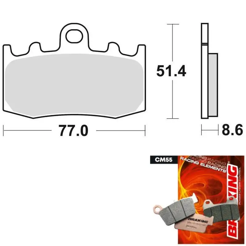 Pastiglie freno anteriori Braking per BMW R 1200 GS 04-12 - Mescola CM55 sinterizzata strada 892CM55