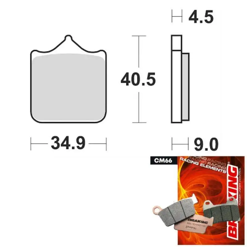 Pastiglie freno anteriori Braking per BMW S 1000 R 14-20 - Mescola CM66 semi-metallica racing 947CM66