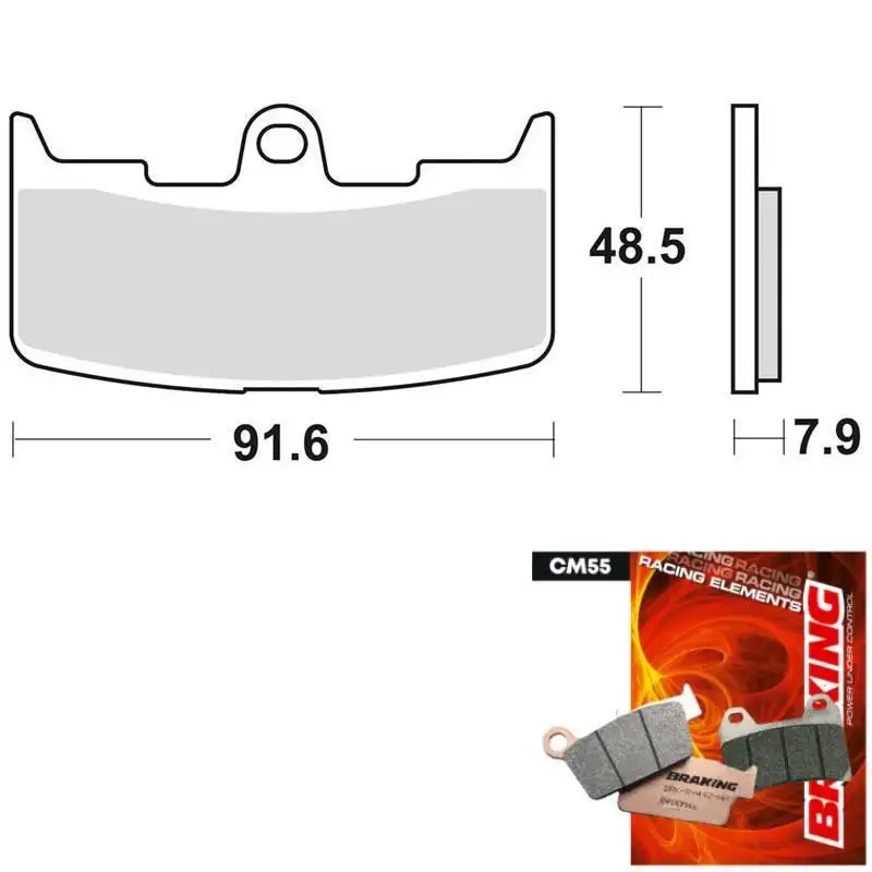 Pastiglie freno anteriori Braking per Buell XB12R 04-09 - Mescola CM55 sinterizzata strada 895CM55