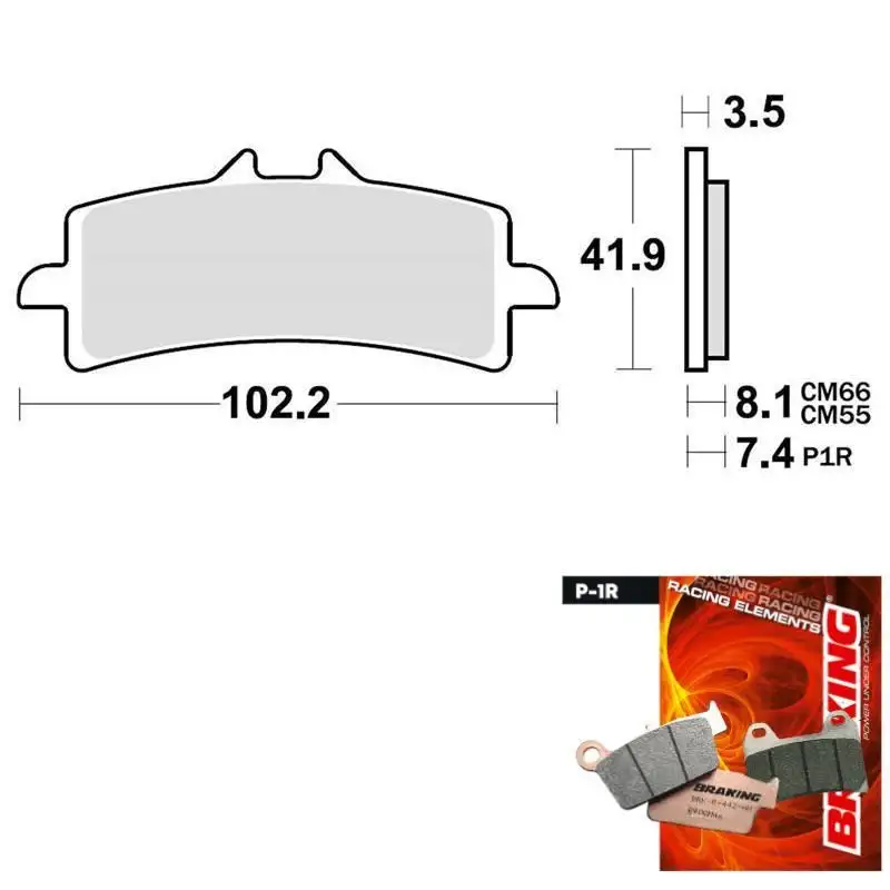 Pastiglie freno anteriori Braking per Ducati Monster 1200 R ABS 16-19 - Mescola P1R carbonio racing P1R930