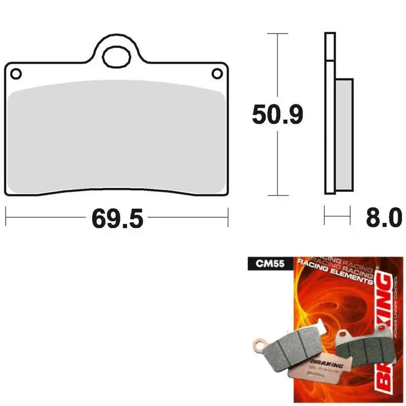 Pastiglie freno anteriori Braking per Ducati Monster 750 94-99 - Mescola CM55 sinterizzata strada 688CM55