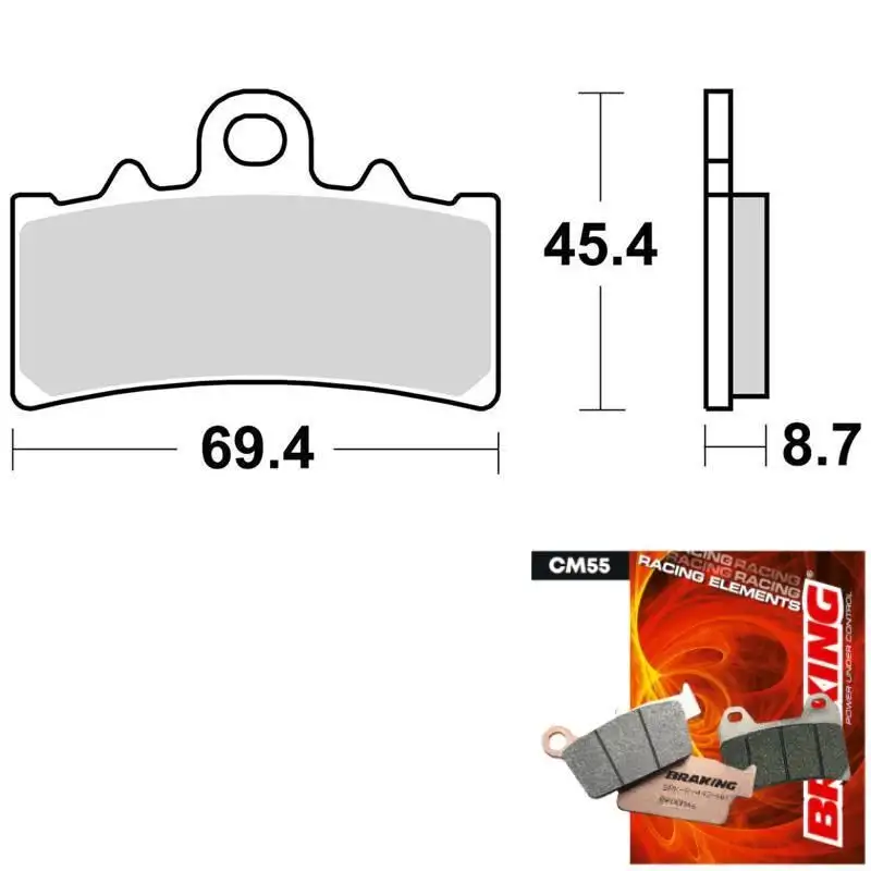 Pastiglie freno anteriori Braking per Fantic Caballero Scrambler 500 19-24 - Mescola CM55 sinterizzata strada 952CM55