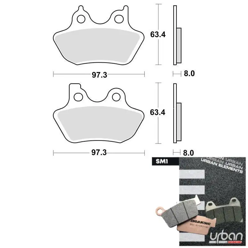 Pastiglie freno anteriori Braking per Harley Davidson V-Rod 1130 02-05 - Mescola SM1 semi-metallica 843SM1
