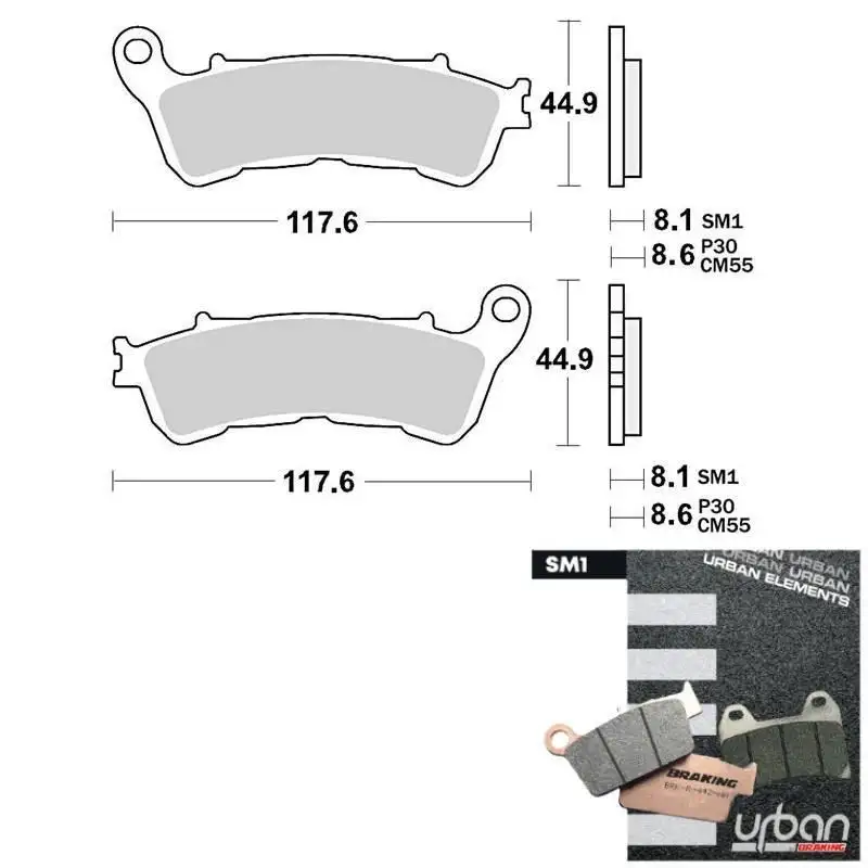 Pastiglie freno anteriori Braking per Honda CBR 250 R ABS 11-13 - Mescola SM1 semi-metallica 910SM1
