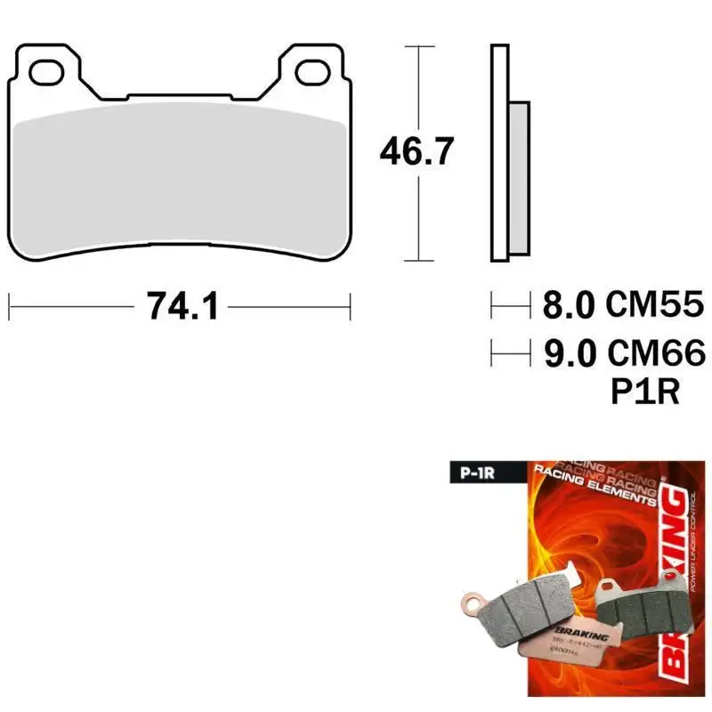 Pastiglie freno anteriori Braking per Honda CBR 600 RR ABS 09-17 - Mescola P1R carbonio racing P1R899