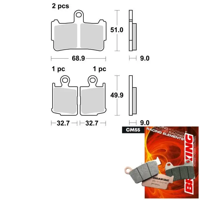 Pastiglie freno anteriori Braking per Honda VFR 1200 10-16 - Mescola CM55 sinterizzata strada 950CM55
