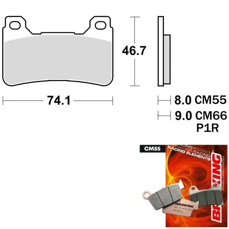 Pastiglie freno anteriori Braking per Honda VFR 800 F 14-16 - Mescola CM55 sinterizzata strada 899CM55