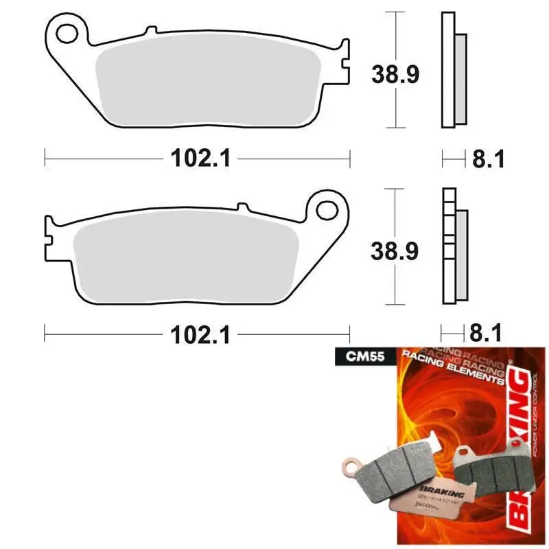 Pastiglie freno anteriori Braking per Honda VT C Shadow 600 94-02 - Mescola CM55 sinterizzata strada 716CM55