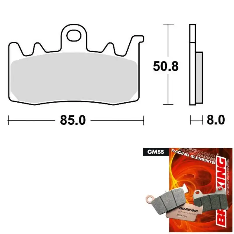 Pastiglie freno anteriori Braking per Husqvarna 701 Supermotard 21-24 - Mescola CM55 sinterizzata strada 960CM55