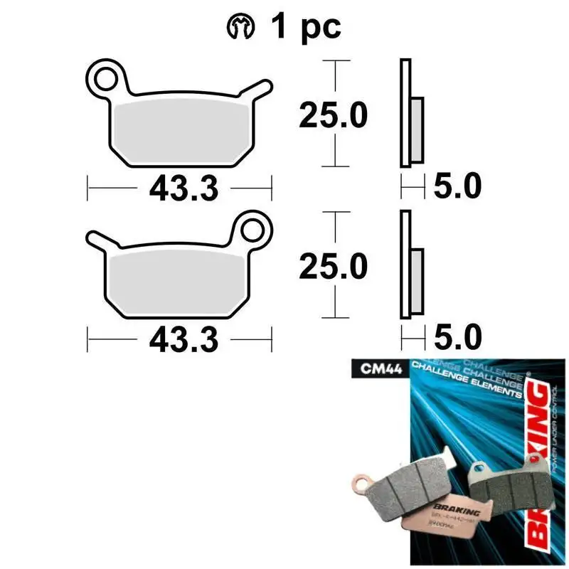 Pastiglie freno anteriori Braking per Husqvarna TC 50 17-25 - Mescola CM44 sinterizzata offroad 897CM44