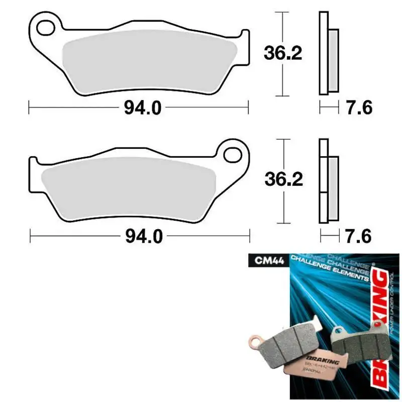 Pastiglie freno anteriori Braking per Husqvarna TE 610 E 05-07 - Mescola CM44 sinterizzata offroad 746CM44