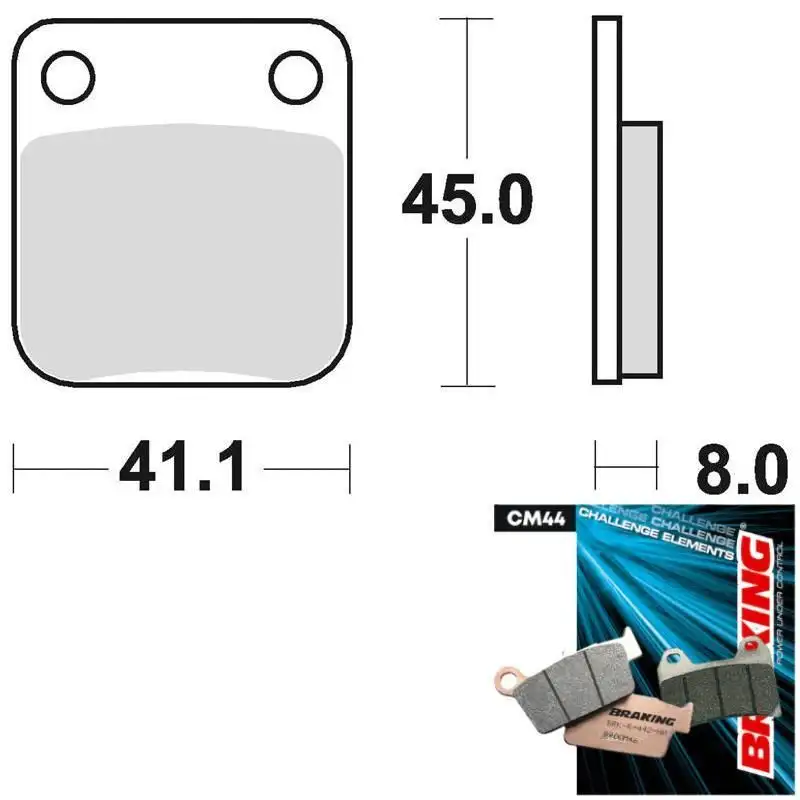 Pastiglie freno anteriori Braking per Kawasaki KFX 400 02-06 - Mescola CM44 sinterizzata offroad 703CM44