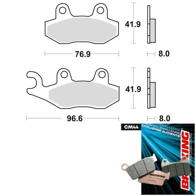 Pastiglie freno anteriori Braking per Kawasaki KLX 125 10-14 - Mescola CM44 sinterizzata offroad 696CM44