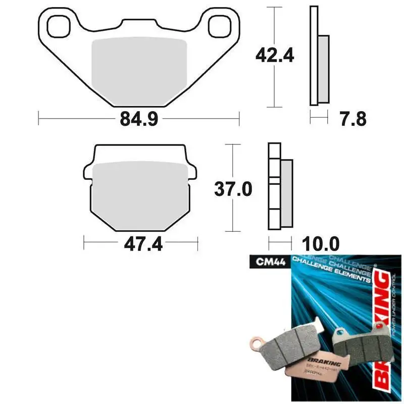 Pastiglie freno anteriori Braking per Kawasaki KX 100 95-96 - Mescola CM44 sinterizzata offroad 702CM44