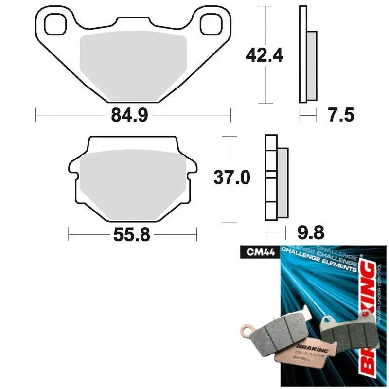 Pastiglie freno anteriori Braking per Kawasaki KX 125 83-86 - Mescola CM44 sinterizzata offroad 669CM44