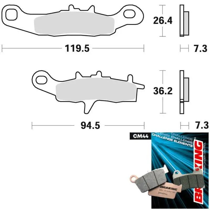 Pastiglie freno anteriori Braking per Kawasaki KX 80 97-99 - Mescola CM44 sinterizzata offroad 812CM44
