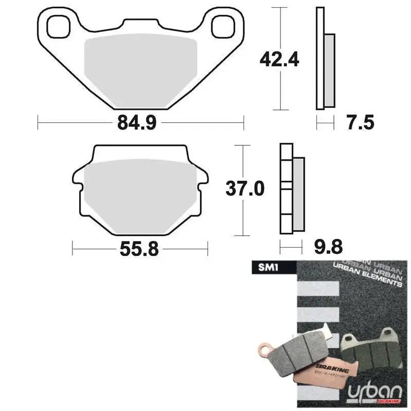 Pastiglie freno anteriori Braking per Kawasaki KXF 250 87-88 - Mescola SM1 semi-metallica 669SM1