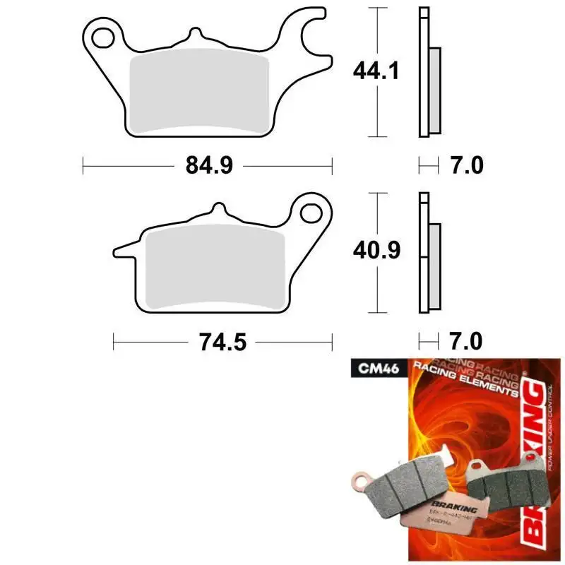 Pastiglie freno anteriori Braking per Kawasaki Z 125 16-17 - Mescola CM46 sinterizzata offroad 977CM46