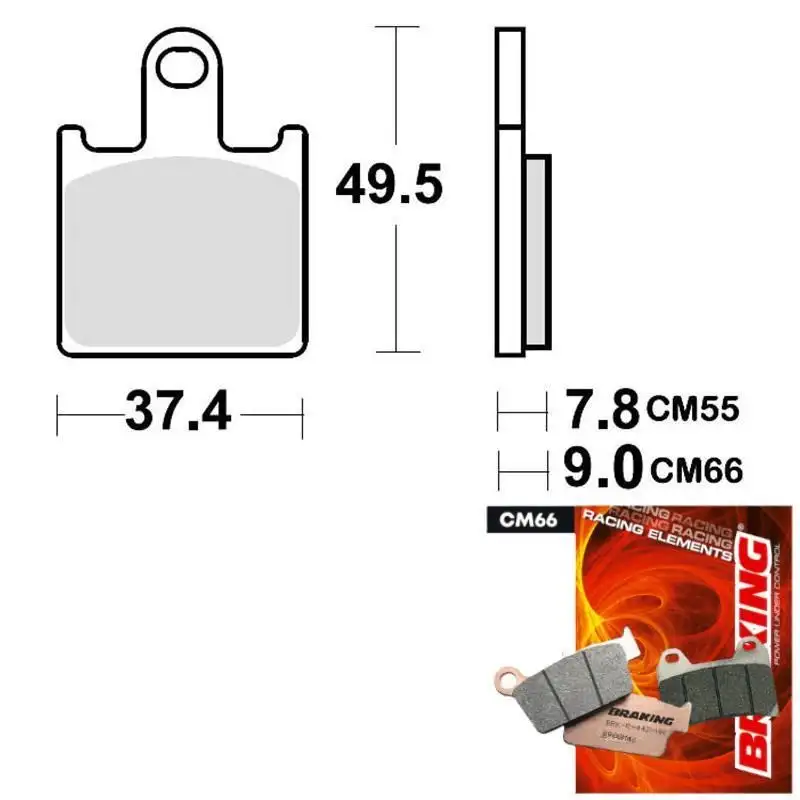 Pastiglie freno anteriori Braking per Kawasaki Z 750 R ABS 11-12 - Mescola CM66 semi-metallica racing 927CM66