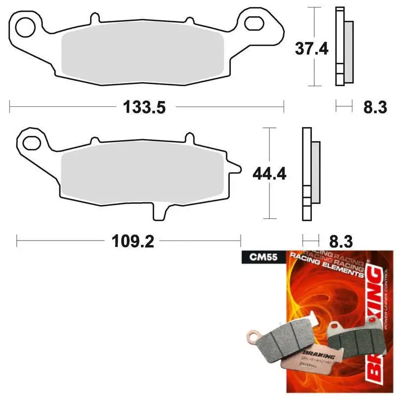 Pastiglie freno anteriori Braking per Kawasaki Zephyr 1100 1996 - Mescola CM55 sinterizzata strada 782CM55