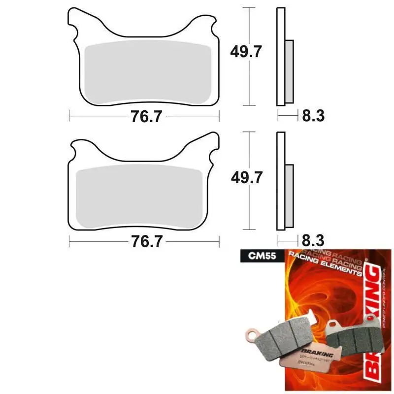 Pastiglie freno anteriori Braking per KTM 450 SMR 05-06 - Mescola CM55 sinterizzata strada 931CM55