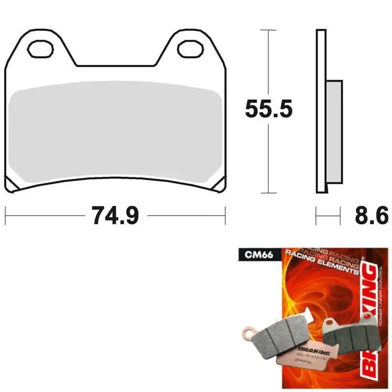 Pastiglie freno anteriori Braking per KTM 640 LC4 Duke ii 00-06 - Mescola CM66 semi-metallica racing 784CM66