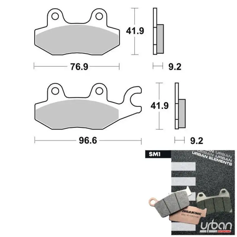Pastiglie freno anteriori Braking per Kymco B&W 250 00-06 - Mescola SM1 semi-metallica 981SM1