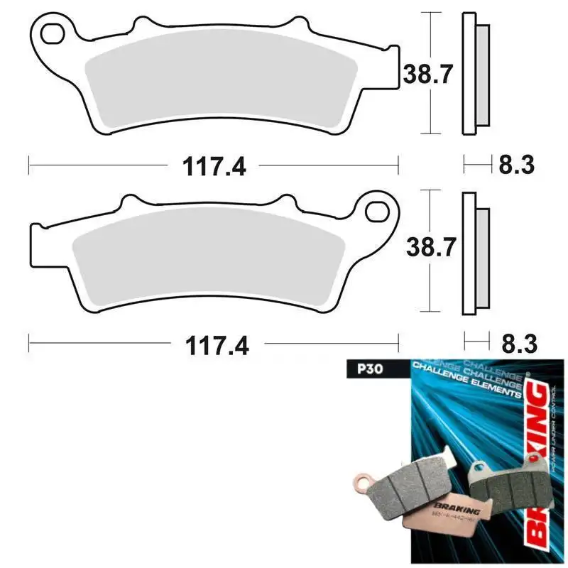 Pastiglie freno anteriori Braking per Kymco Downtown 350 I ABS 15-22 - Mescola P30 sinterizzata scooter P30853