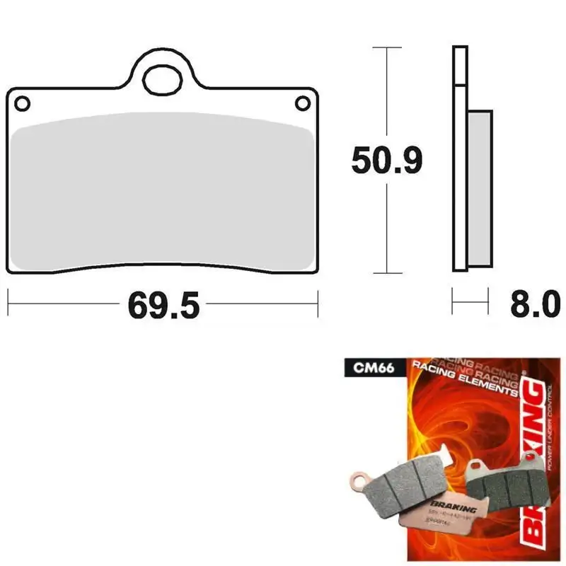 Pastiglie freno anteriori Braking per Moto Guzzi Daytona 1000 91-00 - Mescola CM66 semi-metallica racing 688CM66