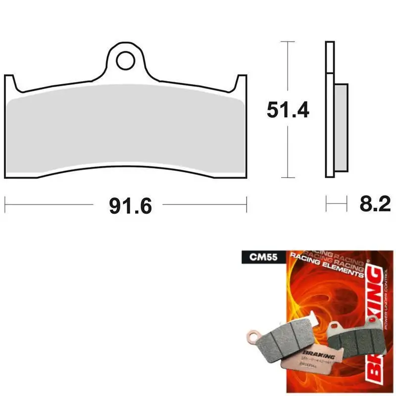 Pastiglie freno anteriori Braking per mv agusta brutale serie oro 750 02-06 - Mescola CM55 sinterizzata strada 801CM55