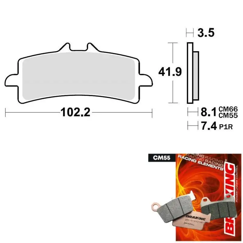 Pastiglie freno anteriori Braking per MV Agusta F3 800 2014 - Mescola CM55 sinterizzata strada 930CM55