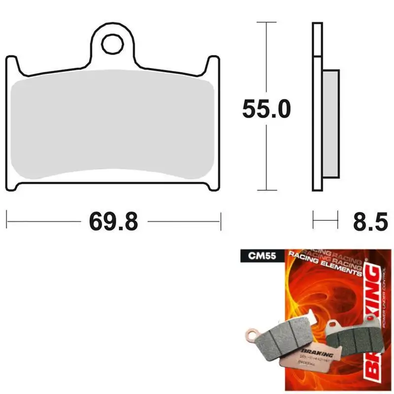 Pastiglie freno anteriori Braking per Suzuki Bandit 1200 96-00 - Mescola CM55 sinterizzata strada 707CM55