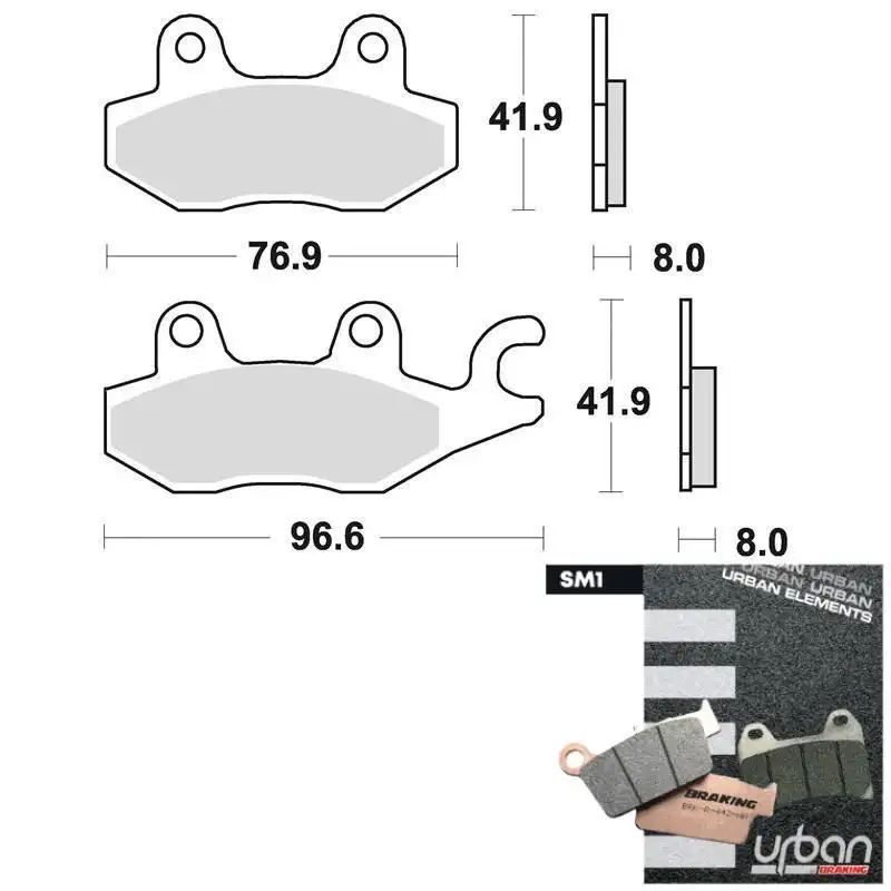 Pastiglie freno anteriori Braking per Suzuki Burgman 400 ABS 11-20 - Mescola SM1 semi-metallica 725SM1 (Pinza destra)