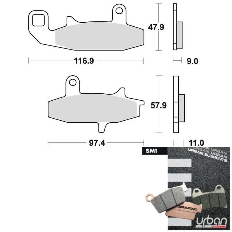 Pastiglie freno anteriori Braking per Suzuki DR 650 91-95 - Mescola SM1 semi-metallica 709SM1