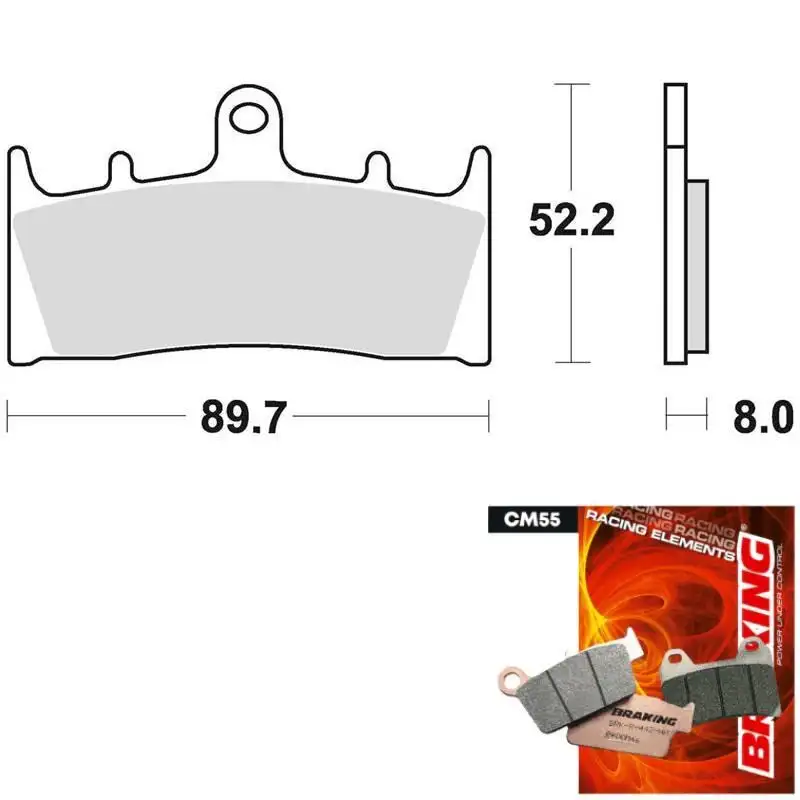 Pastiglie freno anteriori Braking per Suzuki GSX-R 1300 Hayabusa 99-07 - Mescola CM55 sinterizzata strada 764CM55