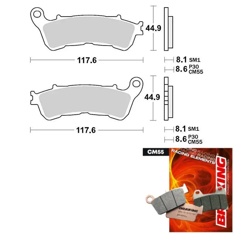 Pastiglie freno anteriori Braking per Suzuki Intruder 1800 08-11 - Mescola CM55 sinterizzata strada 910CM55