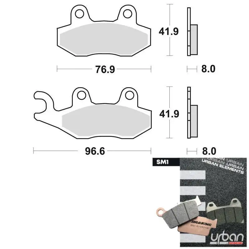 Pastiglie freno anteriori Braking per Suzuki RM 125 87-95 - Mescola SM1 semi-metallica 696SM1 (Pinza sinistra)