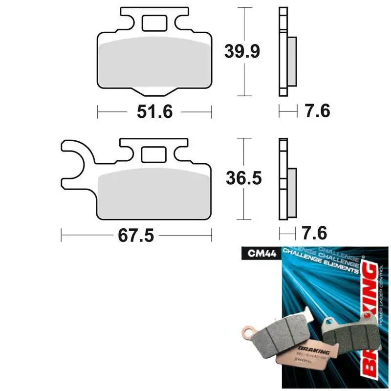 Pastiglie freno anteriori Braking per Suzuki RM 65 03-05 - Mescola CM44 sinterizzata offroad 894CM44