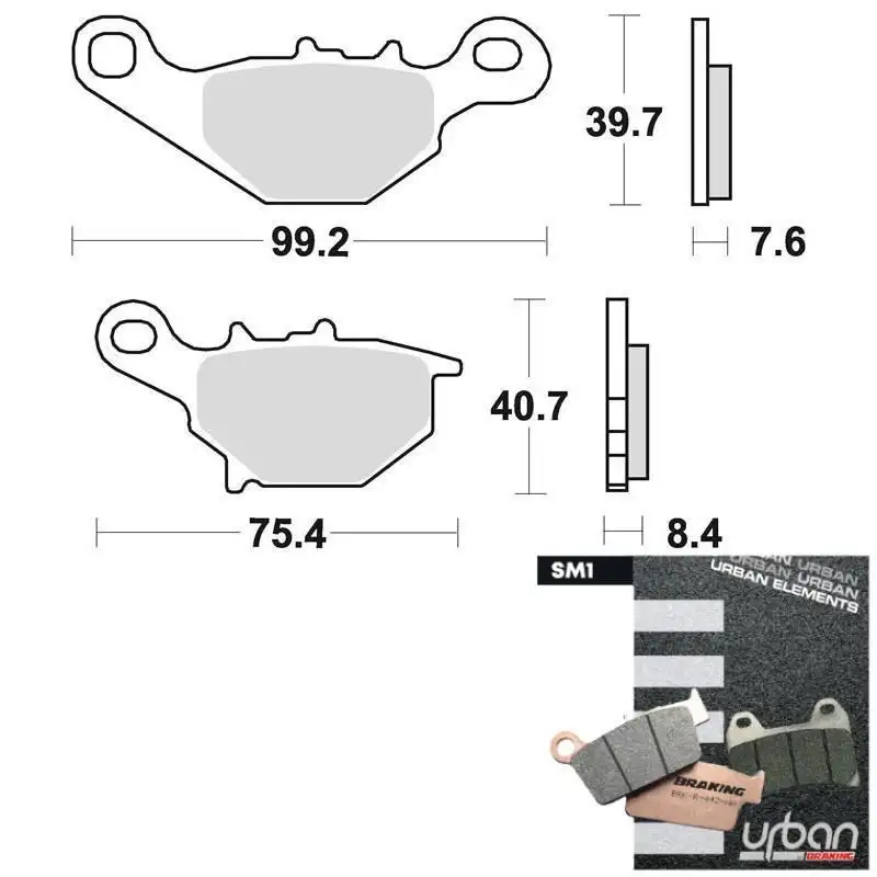 Pastiglie freno anteriori Braking per Suzuki RM 85 Ruote Alte 02-04 - Mescola SM1 semi-metallica 785SM1