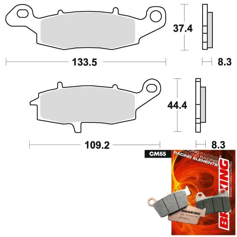 Pastiglie freno anteriori Braking per Suzuki V-Strom 1000 02-10 - Mescola CM55 sinterizzata strada 787CM55