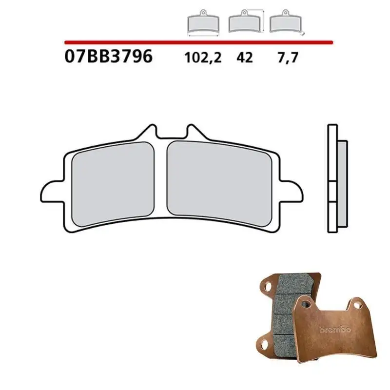 Pastiglie freno anteriori Brembo per Ducati Hypermotard 1100 EVO SP 10-12 - Mescola primo equipaggiamento 07BB3796
