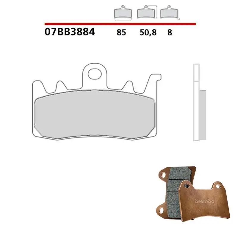 Pastiglie freno anteriori Brembo per Ducati Multistrada V2 S 22-24 - Mescola primo equipaggiamento SINTERIZZATA 07BB3884