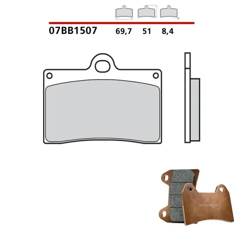 Pastiglie freno anteriori Brembo per Fantic Caballero 125 SM 11-12 - Mescola primo equipaggiamento 07BB1507