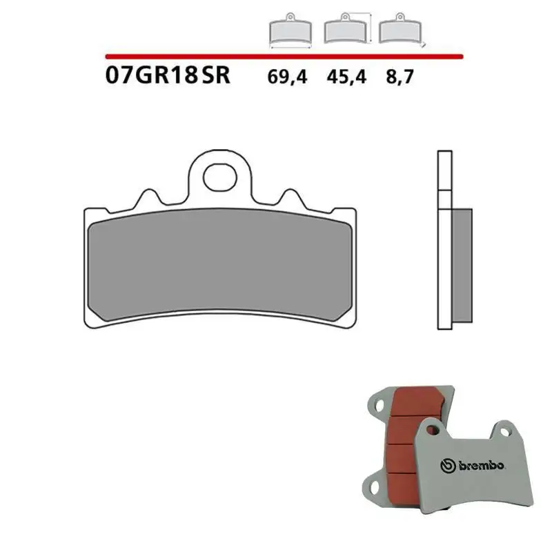 Pastiglie freno anteriori Brembo per Fantic Caballero Rally 125 22-23 - Mescola SR sinterizzata Strada/Pista 07GR18SR