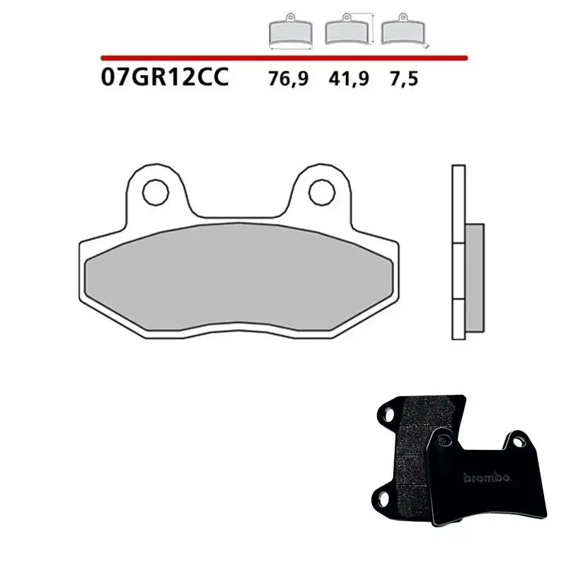 Pastiglie freno anteriori Brembo per garelli xò 200 10-11 - Mescola Scooter carbon ceramica 07GR12CC