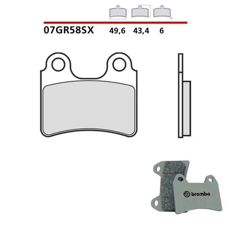 Pastiglie freno anteriori Brembo per gasgas tx randonne 200 11-15 - Mescola SX sinterizzata 07GR58SX
