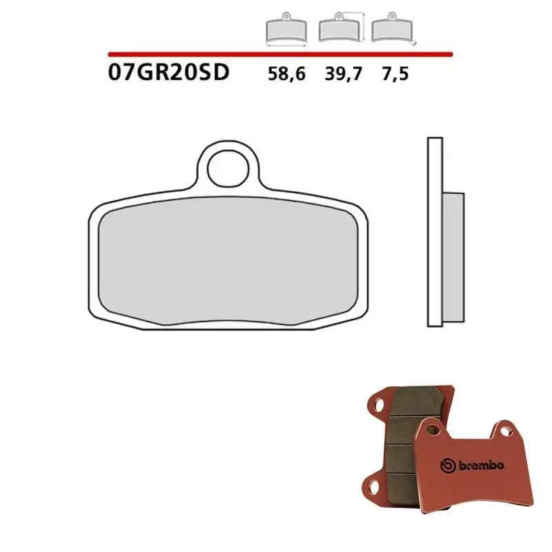 Pastiglie freno anteriori Brembo per GasGas TXT 250 12-14 - Mescola SD sinterizzata 07GR20SD