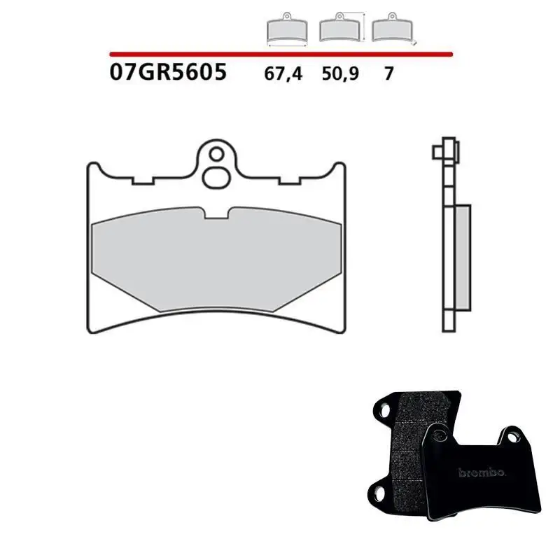 Pastiglie freno anteriori Brembo per gilera mxr 125 1989 - Mescola primo equipaggiamento Carbon Ceramica 07GR5605