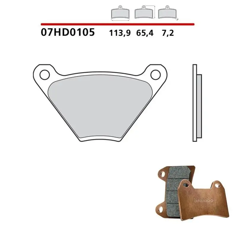 Pastiglie freno anteriori Brembo per harley davidson flh electra glide 1340 80-84 - Mescola primo equipaggiamento 07HD0105