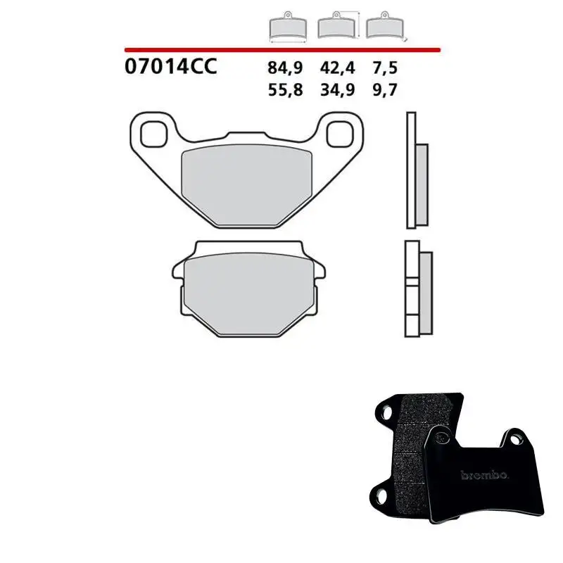Pastiglie freno anteriori Brembo per HM CRE 50 derapage 99-02 - Mescola primo equipaggiamento Scooter 07014